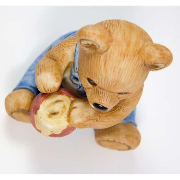 Homco Hand Painted Bisque Porcelain Bear with Honey Pot Figurine #1425 - Picture 5 of 6